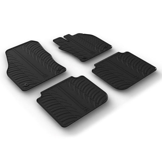 GledringTailoredBlackRubber4PieceFloorMatSettofitSkodaKodiaqMk.12017-2024