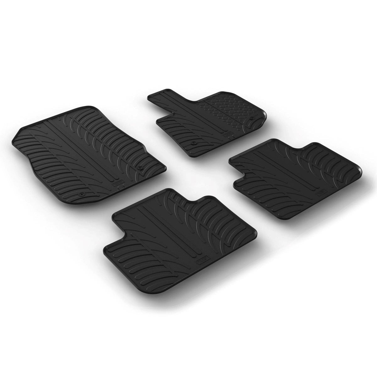 GledringTailoredBlackRubber4PieceFloorMatSettofitBMWX3(G01)2017-2024