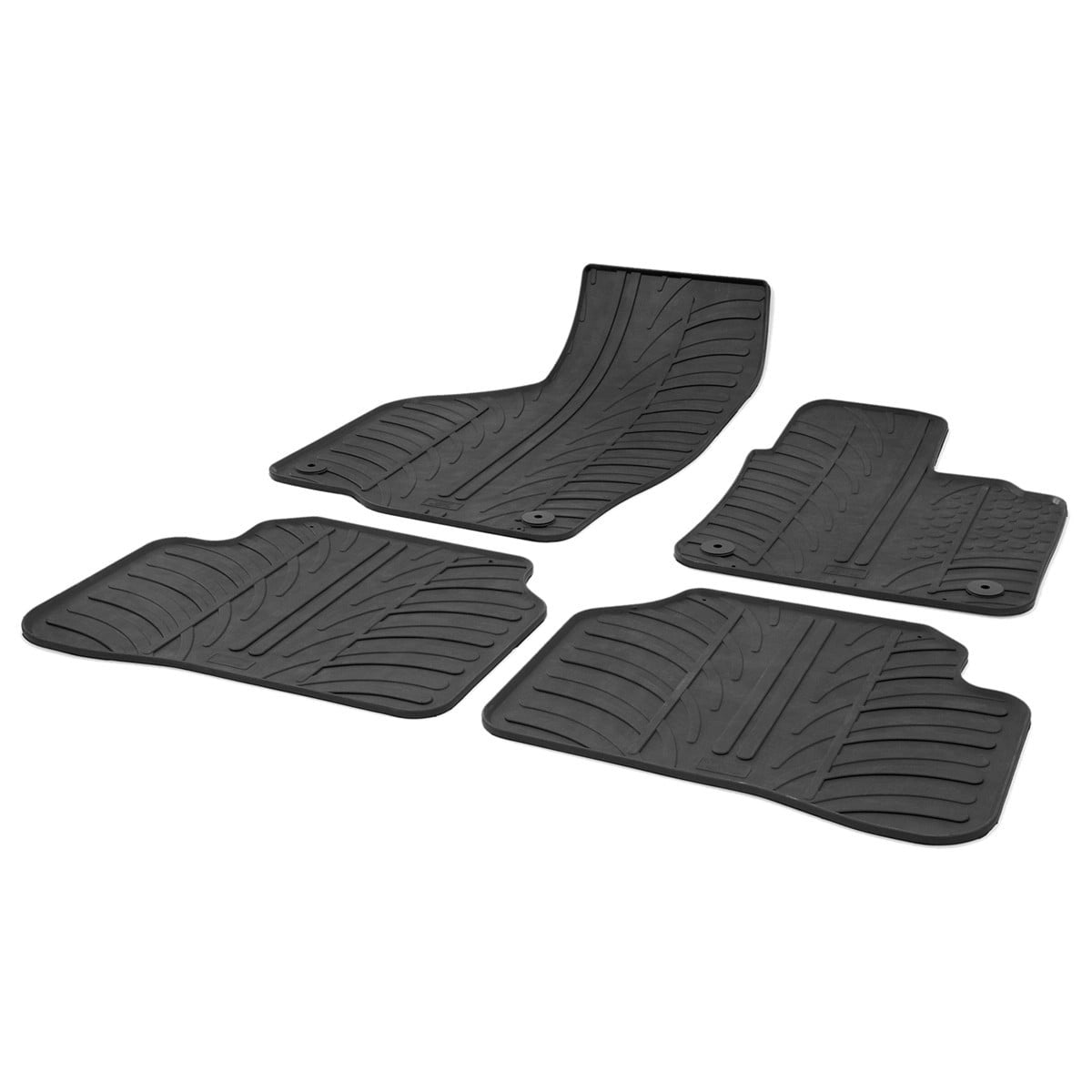 GledringTailoredBlackRubber4PieceFloorMatSettofitVolkswagenPassatMk.72010-2014