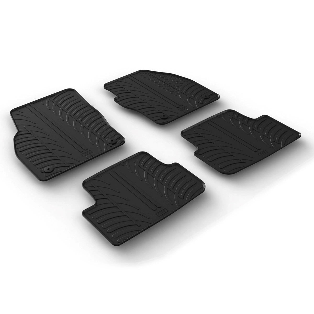 GledringTailoredBlackRubber4PieceFloorMatSettofitVolkswagenPoloMk.62018-2026