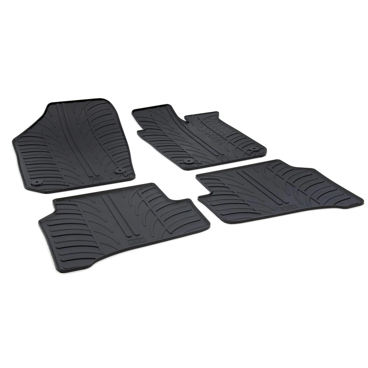 GledringTailoredBlackRubber4PieceFloorMatSettofitVolkswagenPoloMk.52009-2017