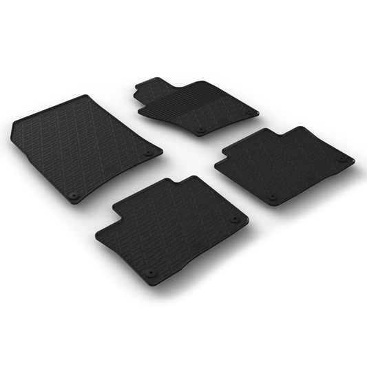 GledringTailoredBlackRubber4PieceFloorMatSettofitVolkswagenTouaregMk.22010-2018