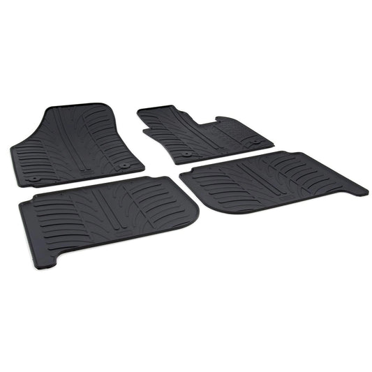 GledringTailoredBlackRubber4PieceFloorMatSettofitVolkswagenTouranMk.12003-2015