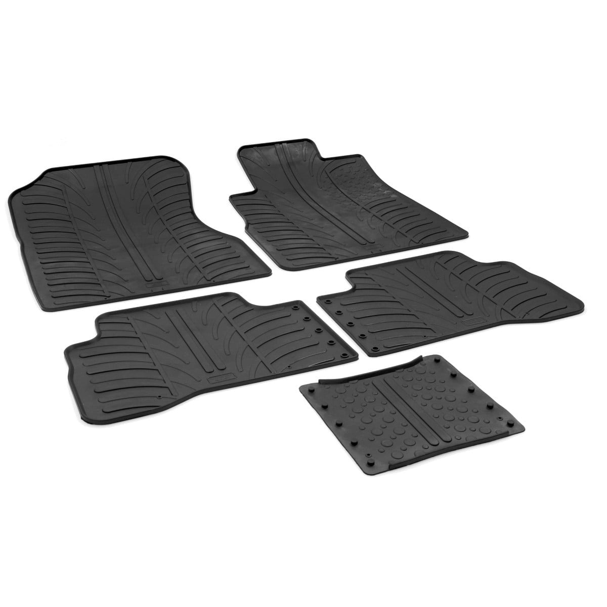 GledringTailoredBlackRubber5PieceFloorMatSettofitHondaCR-VMk.3(Manual)2007-2012