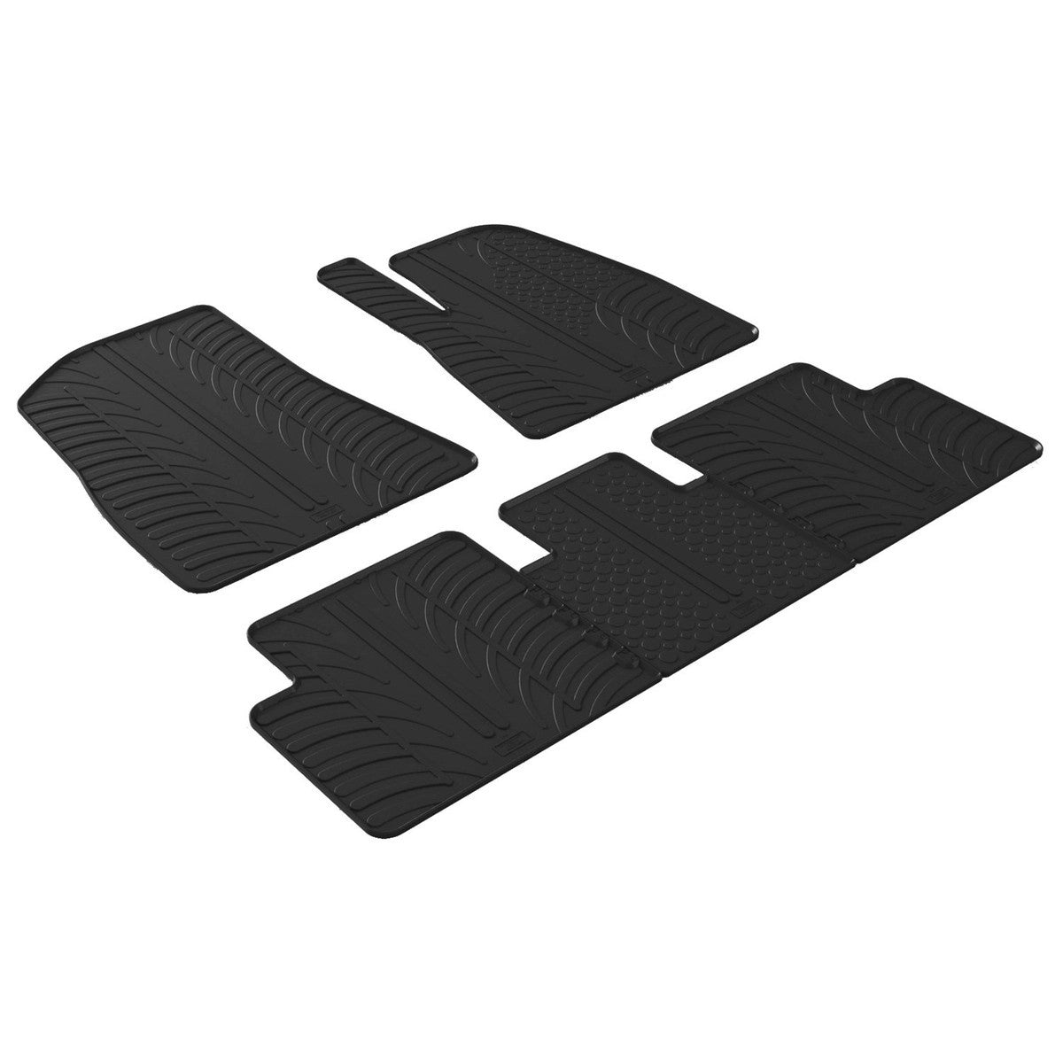 GledringTailoredBlackRubber5PieceFloorMatSettofitTeslaModel32019-2026