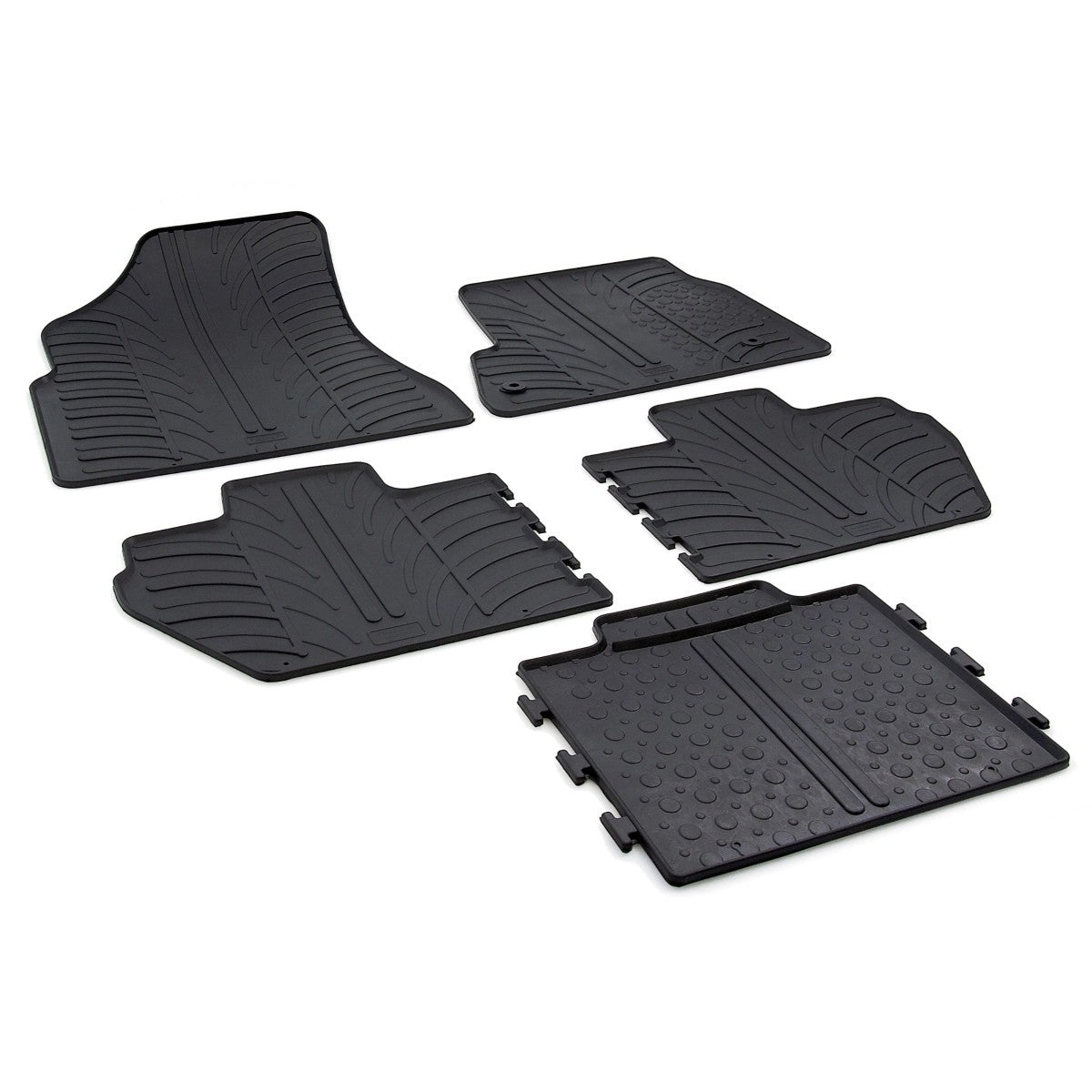 GledringTailoredBlackRubber5PieceFloorMatSettofitCitroenBerlingoMultispaceMk.22008-2018