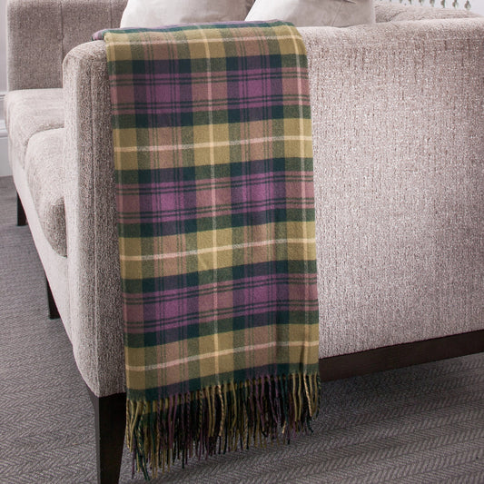 HeatherGreenTartanLambswoolThrow