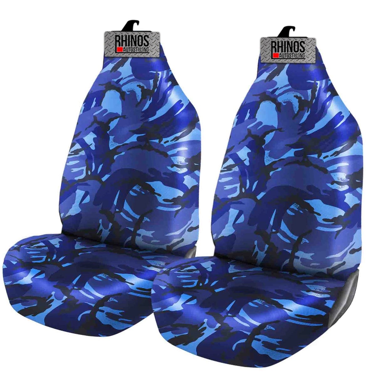 HeavyDutyCamoBlueWaterproofSeatCovers2xFrontsSale