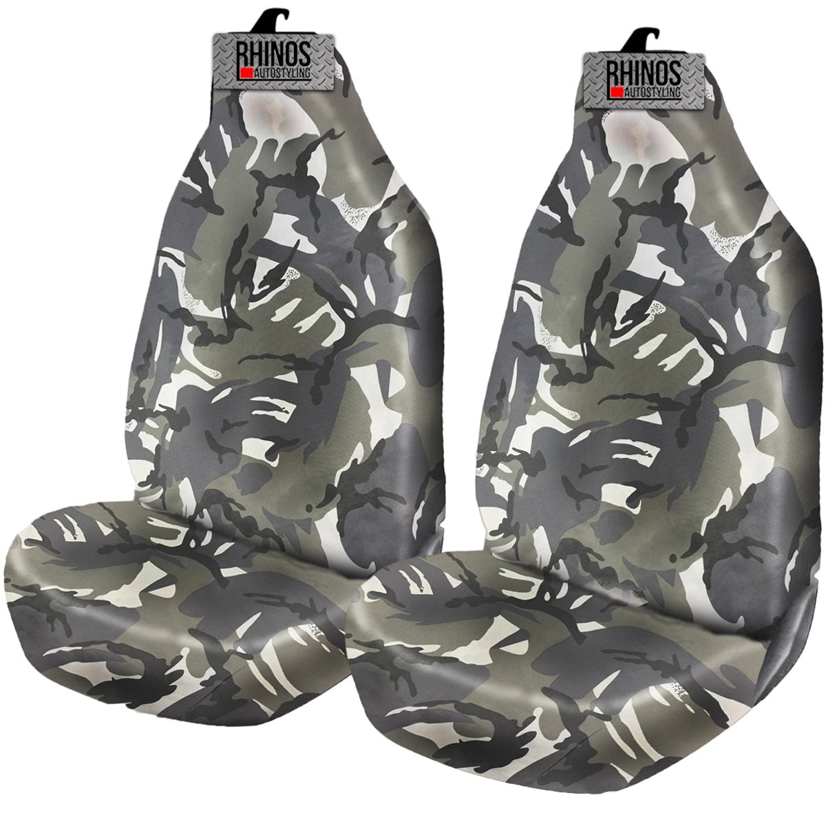 HeavyDutyCamoGreyWaterproofSeatCovers2xFrontsSale