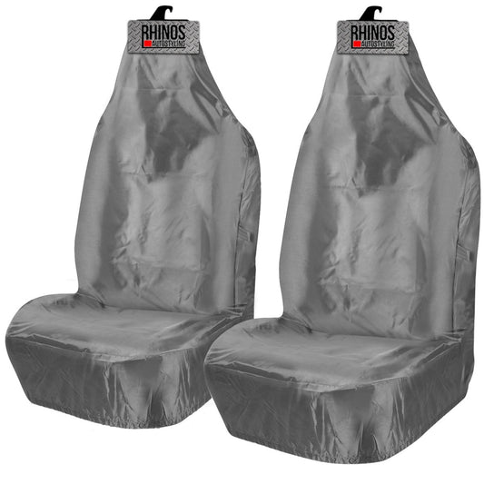 HeavyDutyGreyWaterproofSeatCovers2xFrontsSale