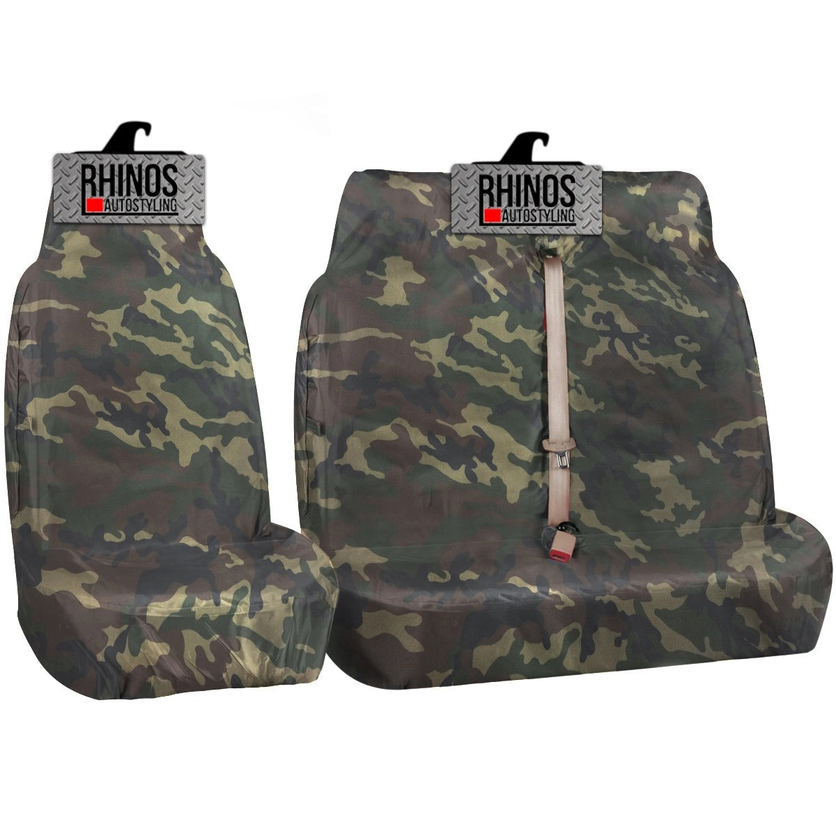 HeavyDutySingleandDoublePassengerVanSeatCovers-2+1-CamoGreenSale