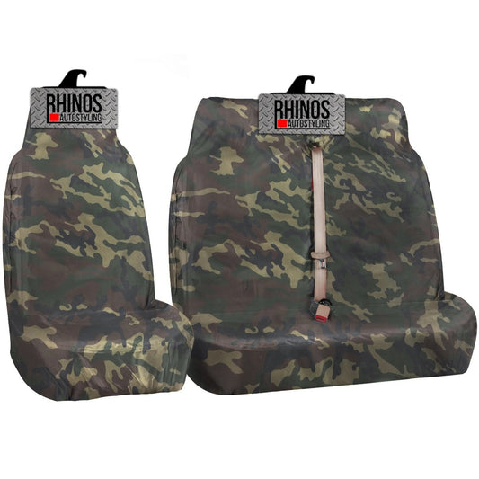 HeavyDutySingleandDoublePassengerVanSeatCovers-2+1-CamoGreenSale
