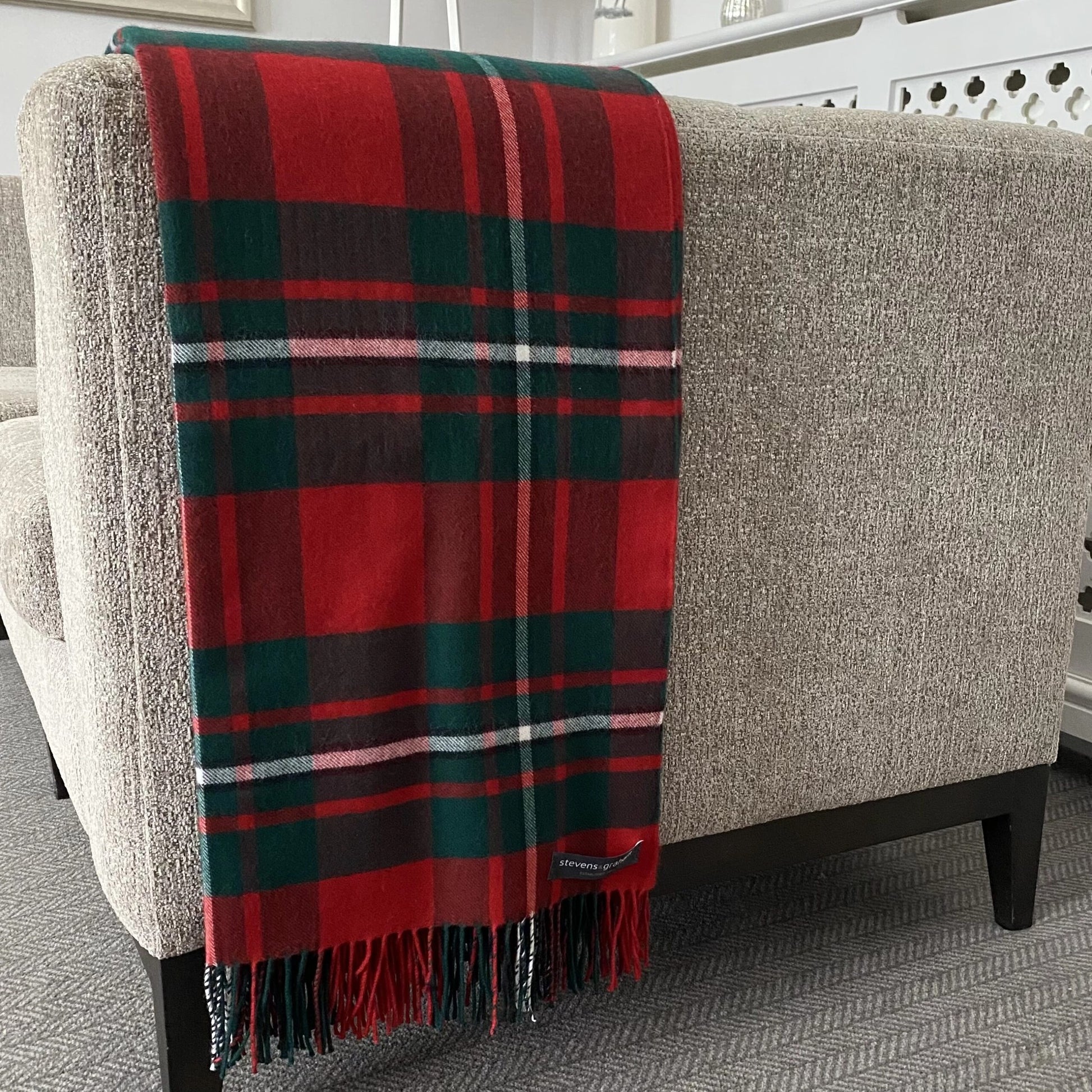 MacGregorRedTartanLambswoolThrow