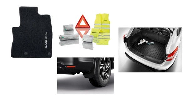 NissanQashqai2021(J12)-ProtectionPack(Mats/Trunkliner/Mudflaps/SafetyKit)