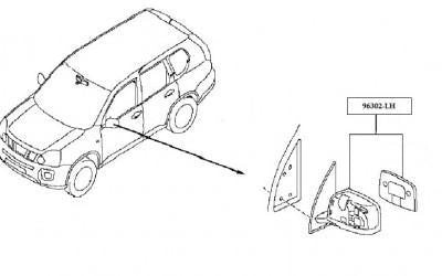 NissanX-Trail(T31)MirrorAssy-DoorLH