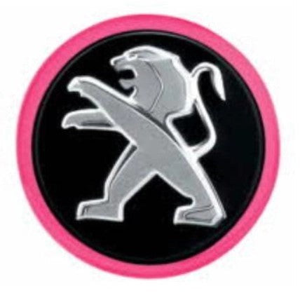 Peugeot-SetOf4BlackAlloyWheelCapsWithPinkSurround