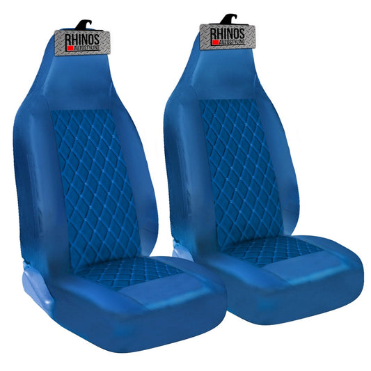 PremiumLuxuryCarSeatCovers-BlueQuiltedDiamondLeather-2xFrontsSale