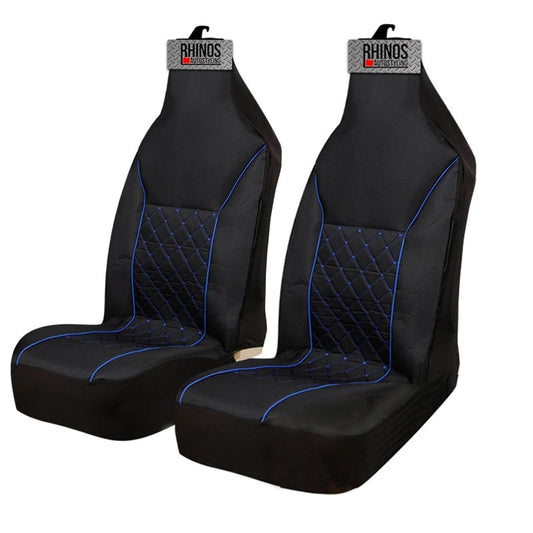 PremiumLuxuryFabricCarSeatCovers-QuiltedBluePiping-2xFrontsSale