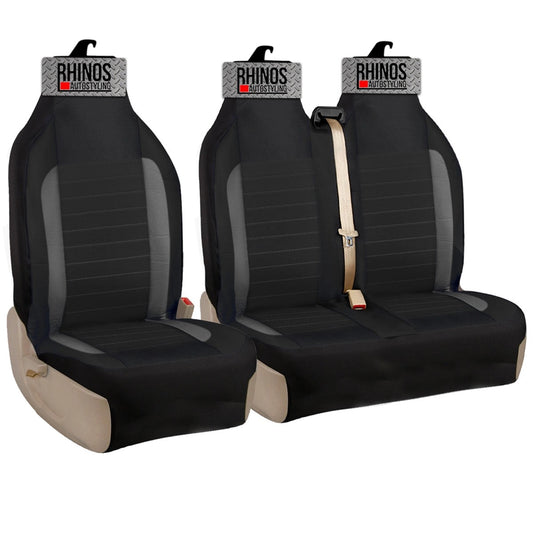 QuiltedGreyPatchPremiumLuxuryVanSeatCoversSingleDriversAndDoublePassengersSeatCoversQuiltedGreyPatchSale