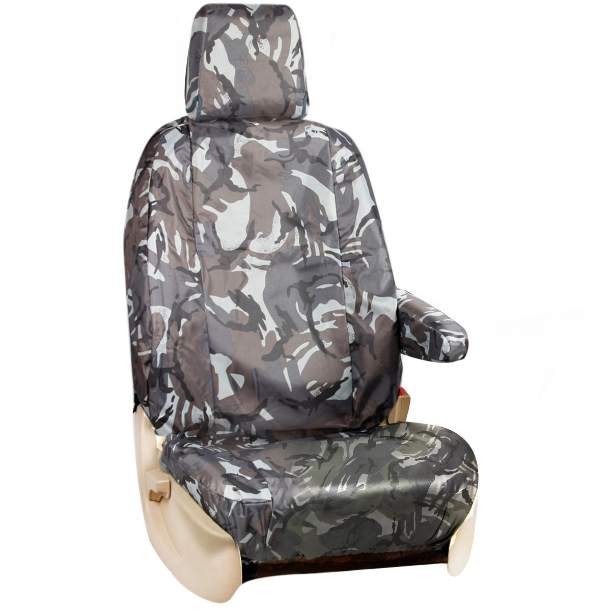 SINGLEFORDTRANSITCUSTOM2013-2022FULLYTAILOREDVANDRIVERSEATCOVERGREYCAMOUFLAGESale