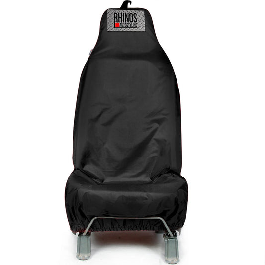 SingleHeavyDutyDriverCaptainPassengerVanCarSeatCoverProtectorWaterproof-BLACK-1xFrontSale