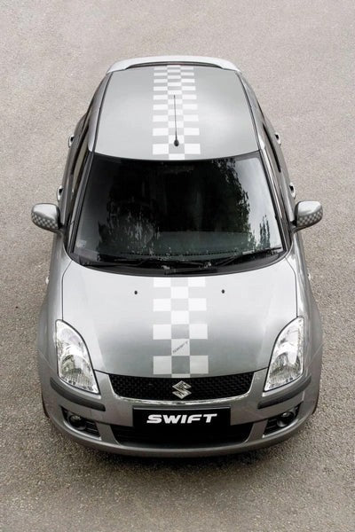 SuzukiSwiftChequeredFlagDecalSet,Anthracite2005-2010