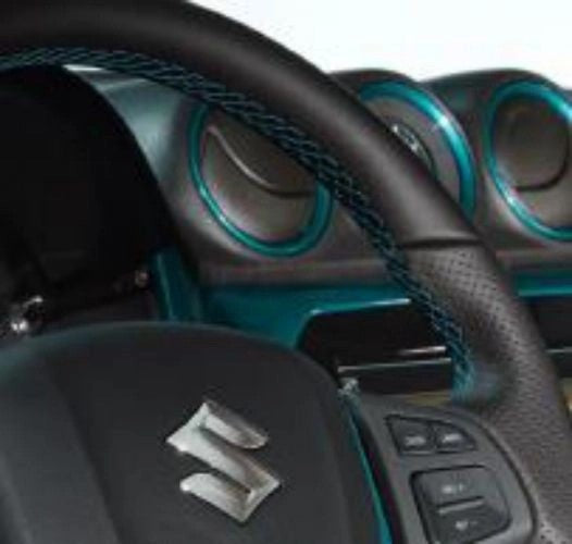 SuzukiVitaraLeatherSteeringWheel,TurquoiseStitching
