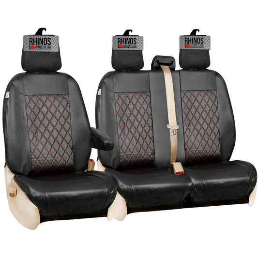 TAILOREDFORFORDTRANSITCUSTOM2013-2022-REDDIAMONDLEATHERVANSEATCOVERSSale