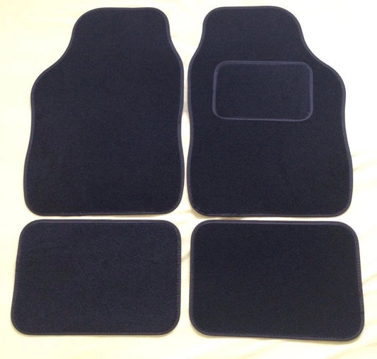 UNIVERSALCARFLOORMATSBLACKWITHBLACKEDGING-4PIECESETSale