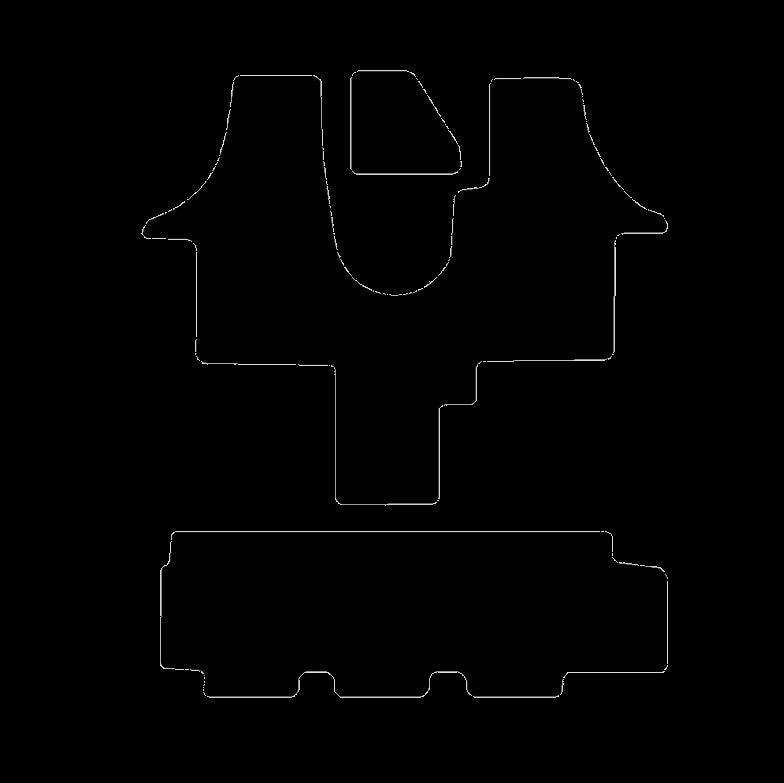 VolkswagenTransporter2015to2019T6Vanmats(walkthrough,singleslidingdoor,benchrear)FloorMats