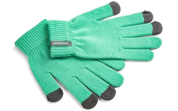 WomensGreenKnittedGloves