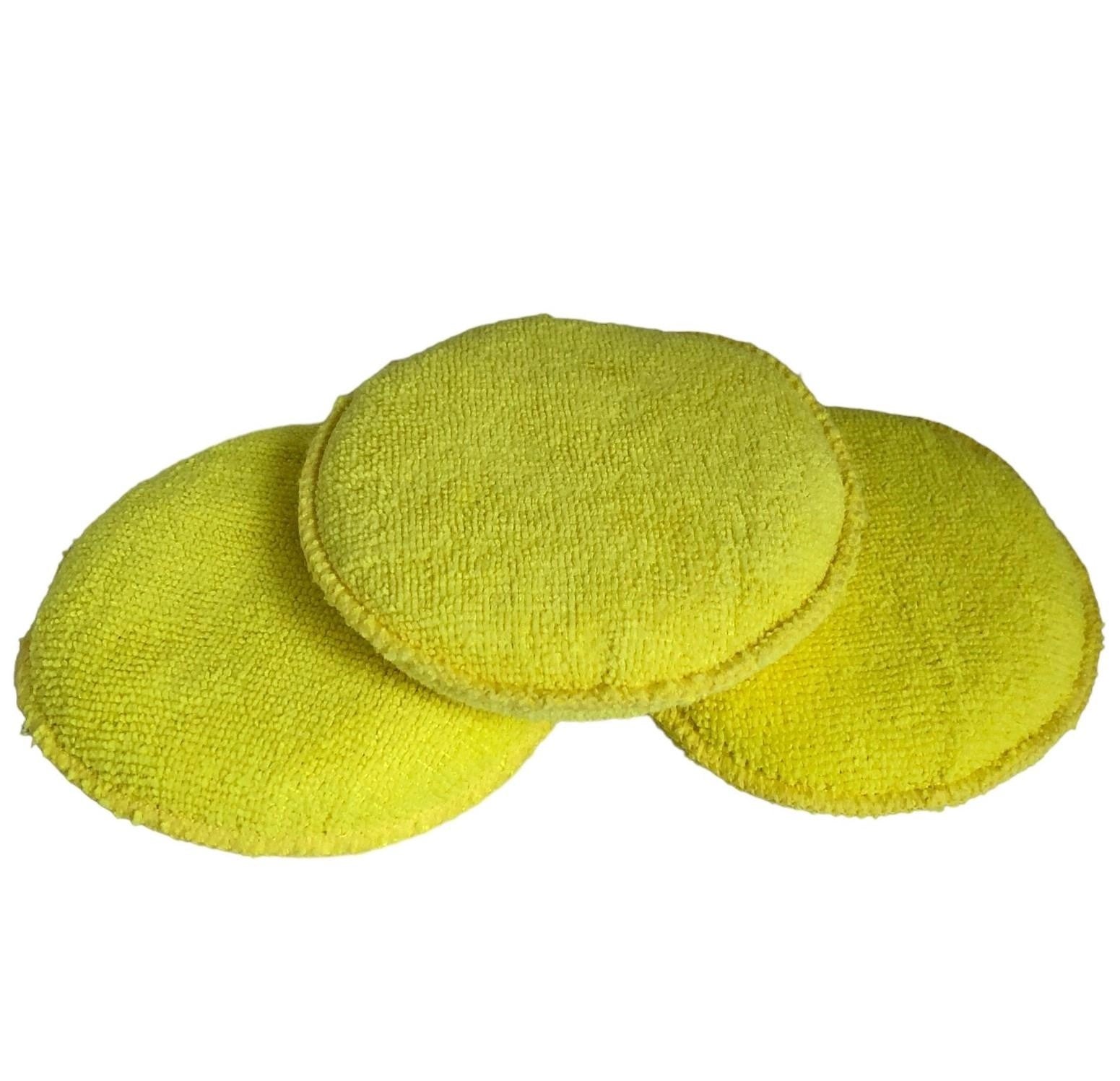 YellowMicrofibreApplicatorPad(12cm)–packof3